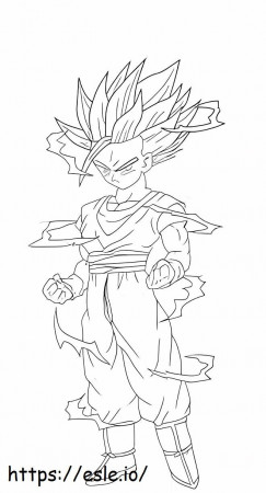 Super Saiyan Gohan Enojado coloring page