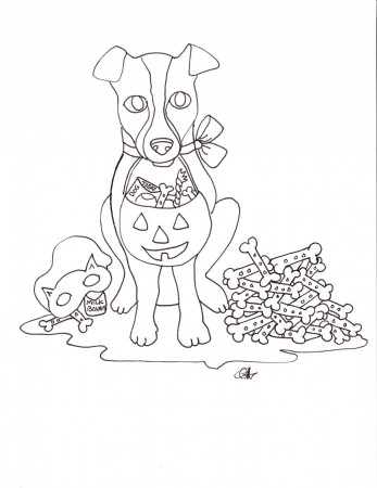 best Halloween puppy coloring page