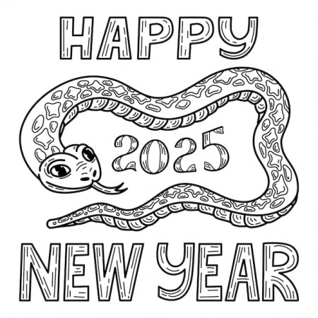 2025 snake hand drawn sketch illustration