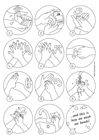 Hand Washing Coloring Pages