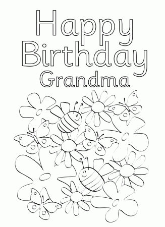 Printable Coloring Birthday Cards for Grandma - Get Coloring Pages