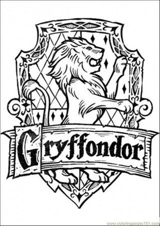Harry Potter Printable Coloring Pages - Gryffindor crest | Coloriage harry  potter, Harry potter gryffondor, Dessin harry potter