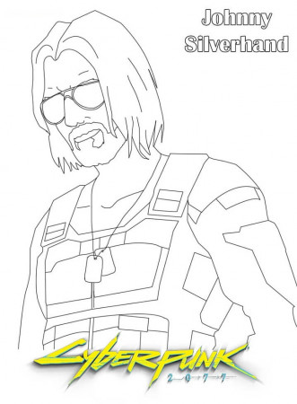 Johnny Silverhand Cyberpunk 2077 Coloring Page - Free Printable Coloring  Pages for Kids