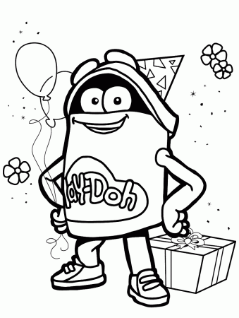 Play-Doh Birthday Party Colouring Page - Get Coloring Pages