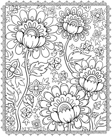 Psychedelic Flowers Coloring Page - Free Printable Coloring Pages for Kids