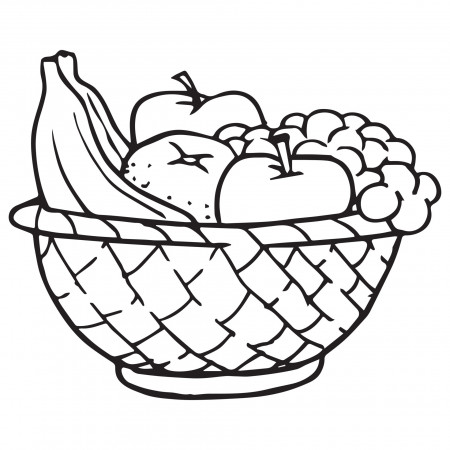 Fruit Basket Coloring Page For Kids, Vector illustration EPS And Image  11880838 Vector Art at Vecteezy