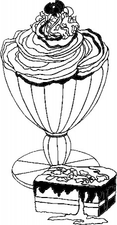 Chocolate mousse Coloring Pages - Desserts Coloring Pages - Coloring Pages  For Kids And Adults