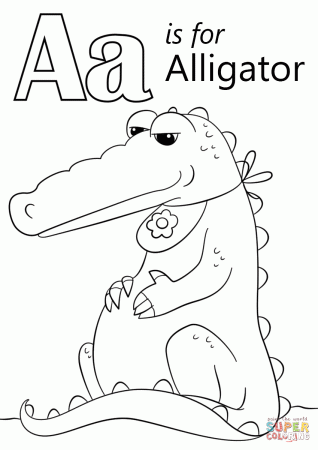 Letter A is for Alligator coloring page | Free Printable Coloring ...