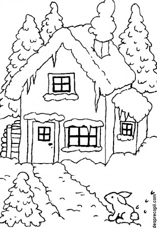 Christmas Cottage Coloring Pages country cottage coloring pages ...