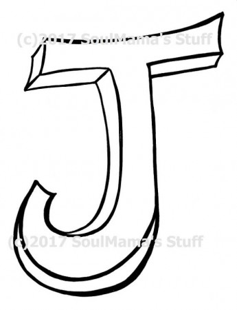 Blank Capital Letter J Coloring Page Digital Download - Etsy
