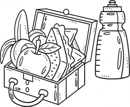 Lunch Box Isolated Coloring Page for Kids 21516551 Vector Art at Vecteezy
