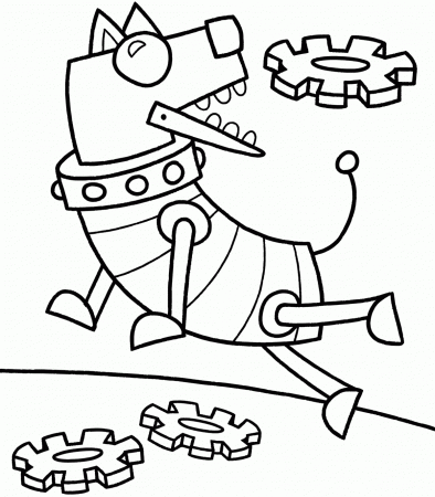 robot dog coloring pages - Clip Art Library