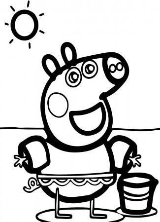 Coloring Pages : Beach Coloring Sesame Street Sheets Peppa Pig Sun ...