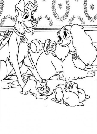 Family of Lady and The Tramp Coloring Page - Free & Printable ...