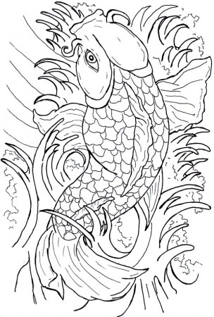 Beautiful Japanese Coy Fish Coloring Pages | Kids Play Color