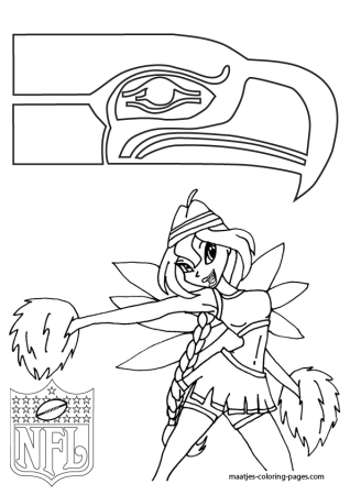 Seattle Seahawks - Winx Cheerleader - Coloring Pages