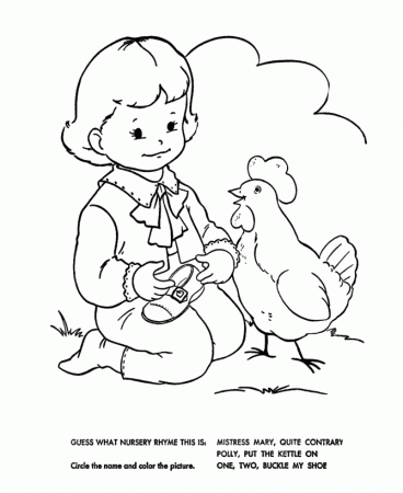BlueBonkers: Nursery Rhymes Quiz Coloring Page Sheets - One, Two, Buckle My  Shoe Quiz - Mother Goose