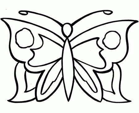Easy Coloring Pages | Free Printable Large Butterfly Easy Coloring 