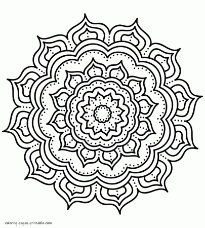 Mandala Flower Coloring Page || COLORING-PAGES-PRINTABLE.COM