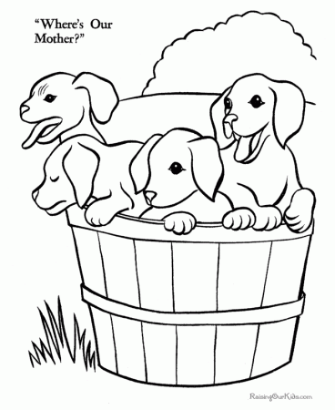 Puppy Printable - Coloring Pages for Kids and for Adults