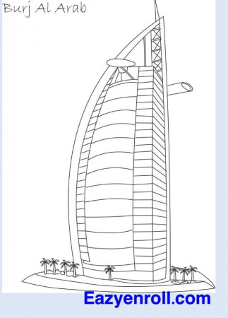 BurjAlArab coloring print-out #Dubai #MyDubai #ColouringBook #DubaiKids  #DubaiMoms #KidsActivities | Famous buildings, Architecture design sketch, Coloring  pages