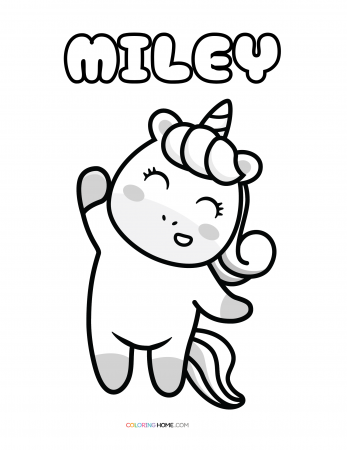 Miley unicorn coloring page