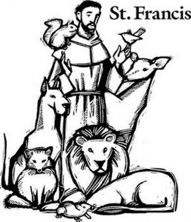 St. Francis of Assisi Catholic coloring page