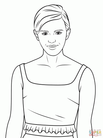 Emma Watson coloring page | Free Printable Coloring Pages