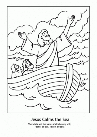 coloring picture of jesus calming the storm