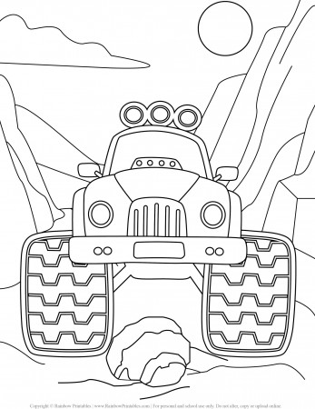 7 FREE Monster Truck Coloring Pages for Kids (Printable Download) - Rainbow  Printables