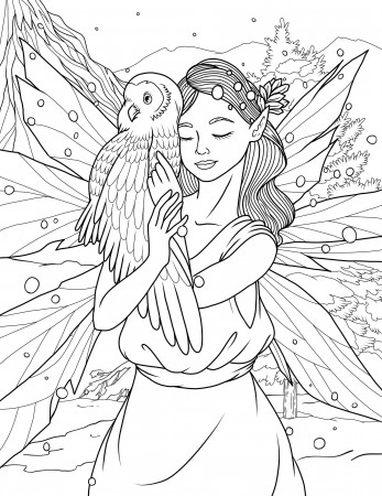 Freebie Friday 01-15-21 Snow Fairy Coloring Page