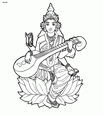 Goddess Saraswati Coloring Page - Get ...