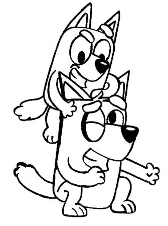 Funny Bluey and Bingo coloring page ...