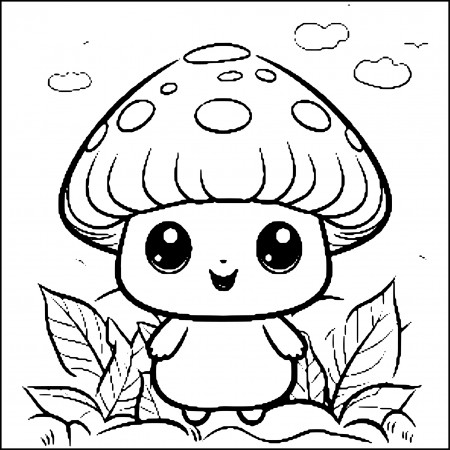 Cute Mushrooms Coloring Book: Cute ...
