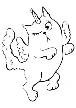 Unicorn Cat with Wings coloring page ...