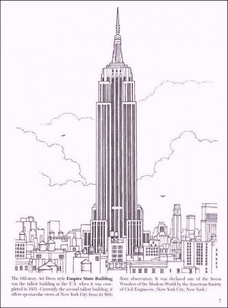 the-history-of-empire-state-building-in-new-york-coloring-pages | Empire  state, Empire state building, Empire state building drawing