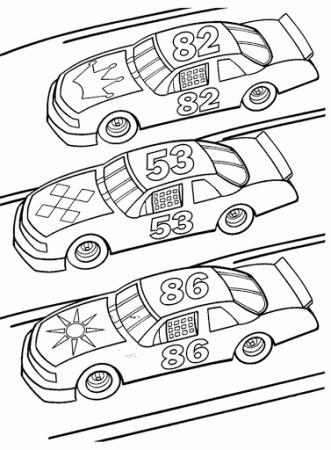 Coloring Pages | Racing Car Parking Coloring Pages