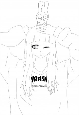 Thrasher girl - Manga / Anime Adult Coloring Pages