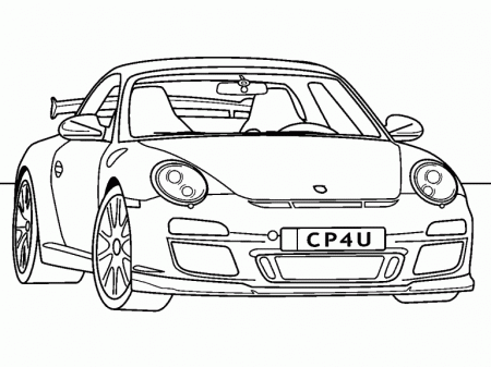 Porsche 911 GT3 coloring page - Coloring Pages 4 U