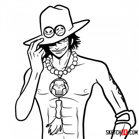 How to draw Portgas D. Ace | One Piece - Sketchok easy drawing guides