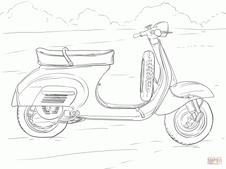 Scooter coloring page | Free Printable Coloring Pages