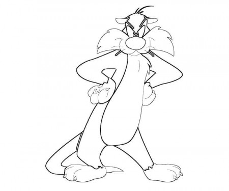 Sylvester Cat Coloring Page - Free Printable Coloring Pages for Kids