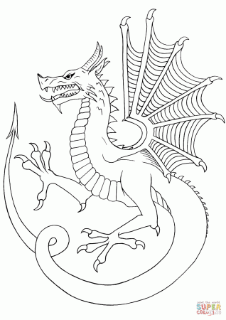 'Y Ddraig Aur' - Welsh Dragon coloring page | Free Printable Coloring  Pages