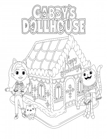 Gabbys Dollhouse Holiday Coloring Page Printable Download - Etsy
