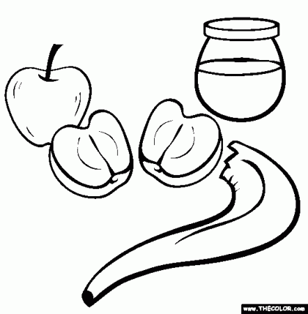 Honey Apple Rosh Hashannah Coloring Page | Rosh hashanah, Rosh hashana  crafts, Rosh hashanah crafts