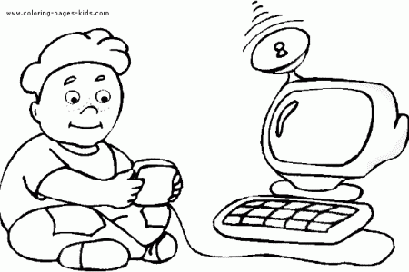 Computer coloring pages - Coloring pages for kids - Family, People and Jobs coloring  pages - printable coloring pages - color pages - kids coloring pages - coloring  sheet - coloring page -