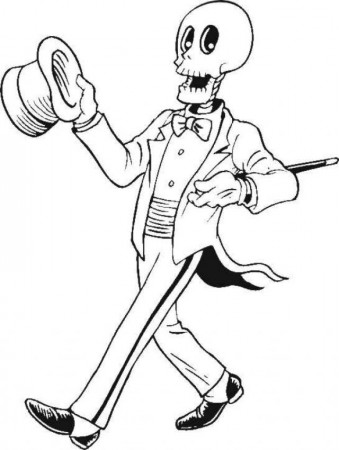 SKELETON coloring pages - Gentleman Skeleton