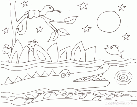 Alligator placemat for kids to print laminate and color over and 