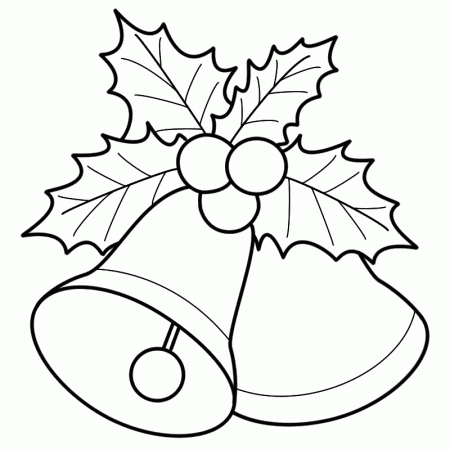 Bells with Mistletoe - Coloring Page (Christmas)