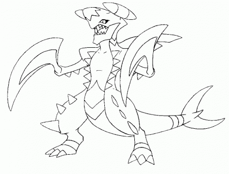 Coloring page Mega Evolved Pokemon : Mega Garchomp 445 445